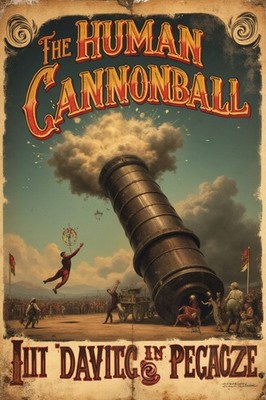 16683.Wall Decor Poster.Interior Art.Circus Freakshow The Human Cannonball