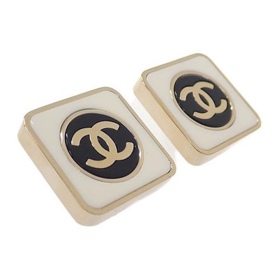 Chanel CC Square Coco Mark Fine Ab9777 Earrings Metal Gold B23 C