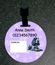 Dog Show Trolley ID Tag Crate Tag Any Dog Breed Personalised 
