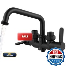 Aolemi Laundry Utility Sink Faucet Wall Mounted 3 Inch Center 2-Handle NPT3/4