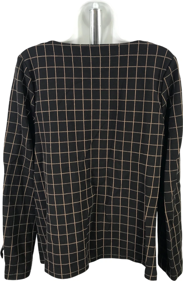 J.Jill Women’s Black Long Button Sleeve Ponte Shirt - M Petite - Image 2 of 4