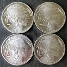 Lot of Four MM 1oz Silver Buffalo Rounds