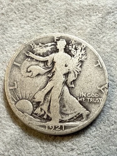 1921-S San Francisco Mint Silver Walking Liberty Half G Good Condition See 7673
