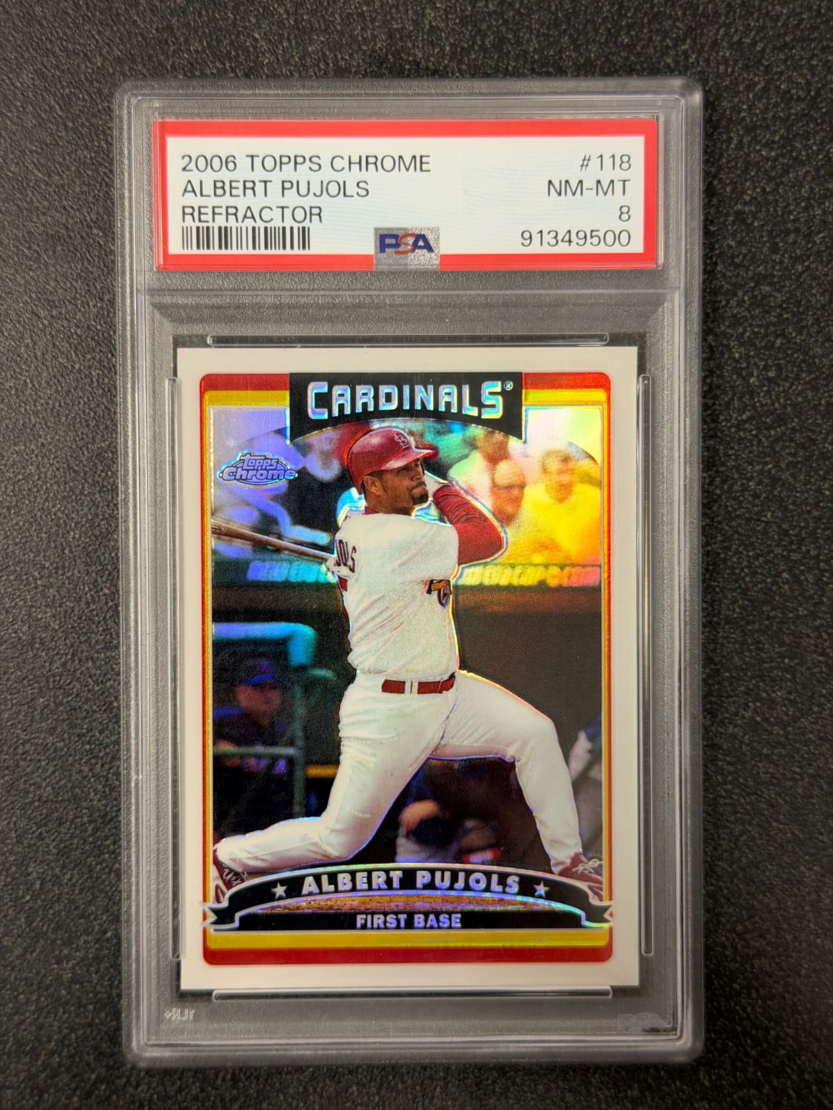 2006 Topps Chrome #118 Albert Pujols Refractors PSA 8 view 1