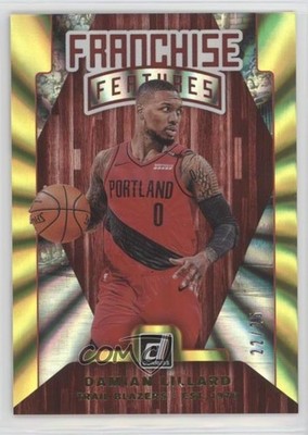 2019 Donruss Franchise Features Holo Yellow Laser 22/25 Damian Lillard #24 uk2