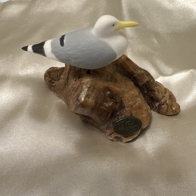 VTG John Perry Single Seagull Figurine On BurlWood Base Exquisite Decoration