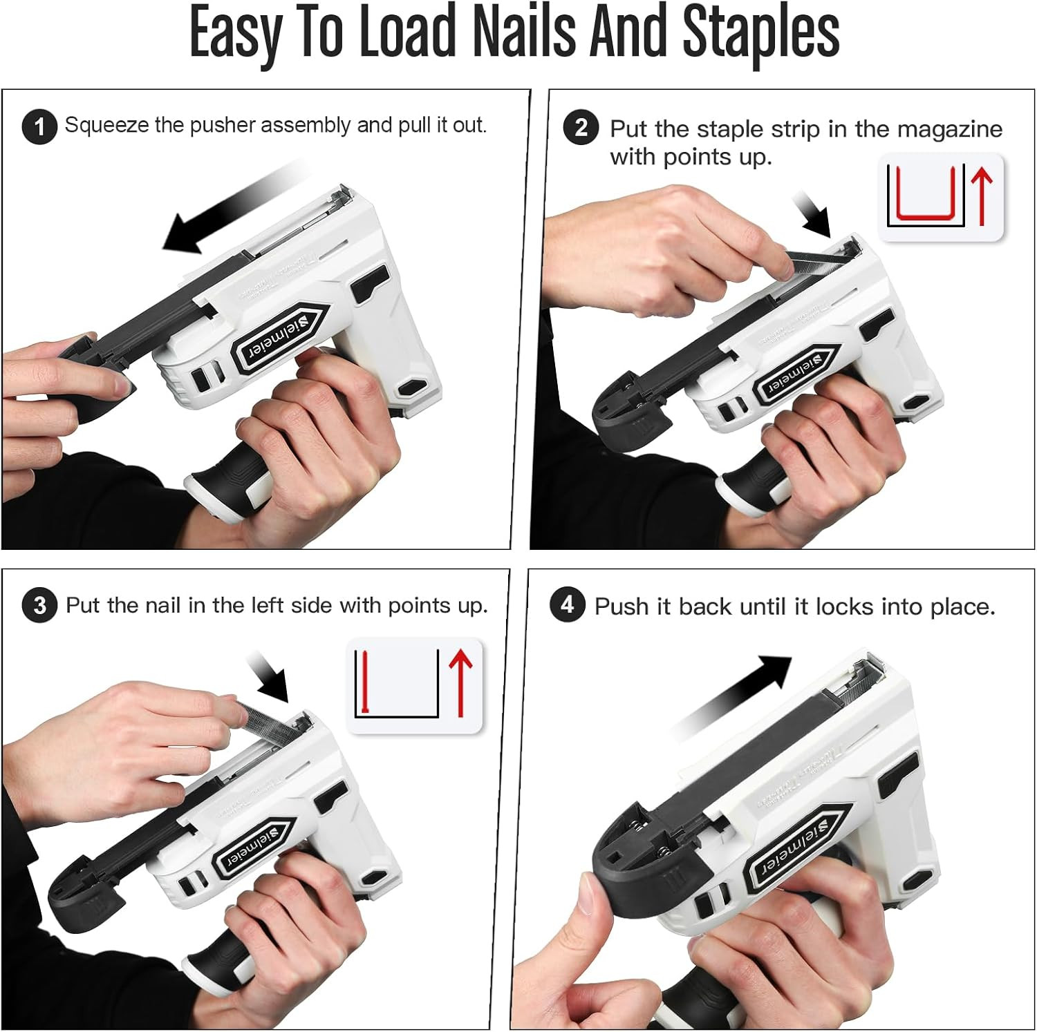Bielmeier Electric Staple Gun, 2 in 1 Lithium-ion Electric Stapler, 4V Cordless