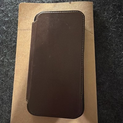 NOMAD Modern Leather Folio iPhone 14 Pro Max Horween Rustic Brown Leather