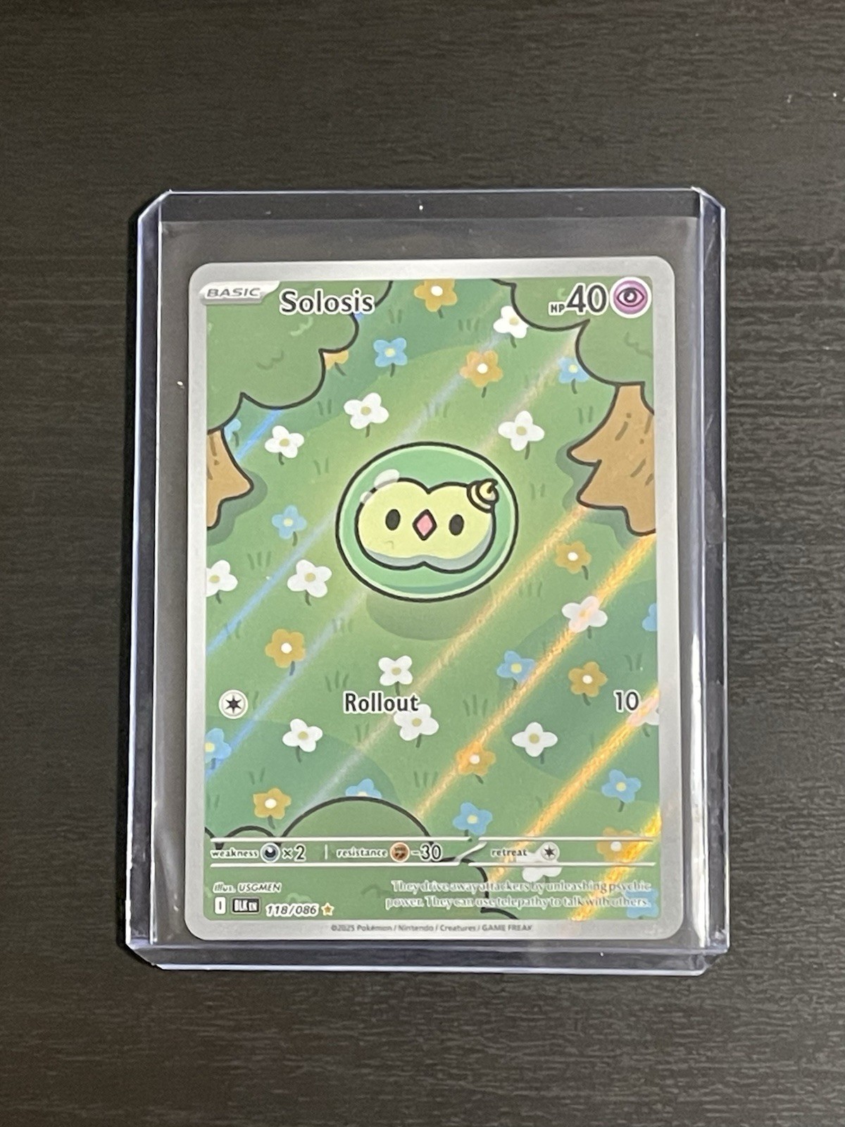 Pokemon TCG Solosis IR 118/086 Black Bolt Illustration Rare Holo Card NM