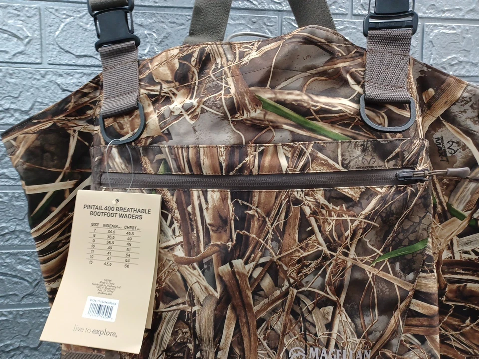 NEW Magellan Outdoors Mens Huntgear Pintsil Breathable 400 Waders-Camo Size 11  - Image 3 of 4