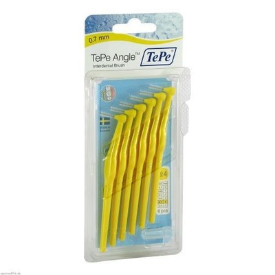 2x TEPE Angle Interdentalbürste 0,7mm gelb 6 ST
