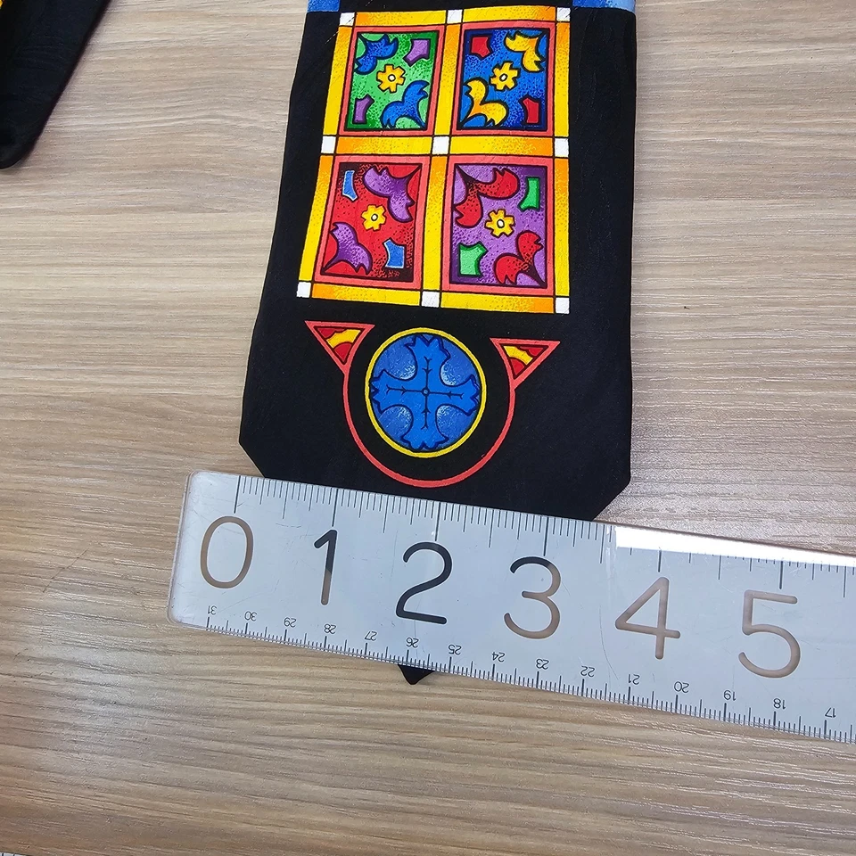 RUSH LIMBAUGH Neck Tie Mens Black Stained Glass  No Boundaries Collector USA - Image 4 of 4