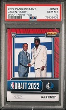 PSA 10 Jaden Hardy 2022 Panini Instant #DN24 Rookie Card Draft Night-Red #7/25