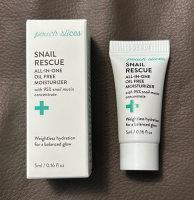 NEW in Box Peach Slices Snail Rescue Oil Free Moisturizer Travel Size 0.16 Oz