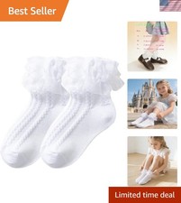 Elegant Cotton Lace Ruffle Socks for Children - Ideal Gift for Girls Aged 4-6