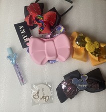 BY:KY Girls Hair Bow Headband Disney Mickey Mouse Multicolor Sequin Glitter