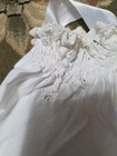 Vintage White Cotton Smocked Top For Infant Or Toddler With Ribbon — photo 2
