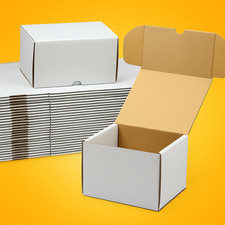 25 Pack 7x5x4 White Corrugated Cardboard Shipping Boxes Small Business Mailers
