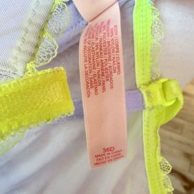 Victoria's Secret Lavender Floral Sheer Lace Corset Babydoll Lingerie Sexy 36D