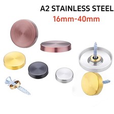 Mirror Screws Cap Screw Brass Chrome Decorative Cover Caps Disc Plate 16mm-40mm