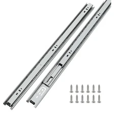 1 Pair 22 Inch 100 Lb Capacity Heavy Duty Locking Drawer Slides(With Stainless S