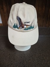 Stihl 2001 Beige Eagle Snapback Hat Eagle Forest Logo Vintage Advertising Cap