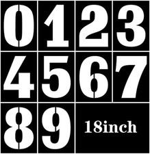 18 Inch Number Stencils Set, Large 0-9 Plastic Address Number Stencils Reusable