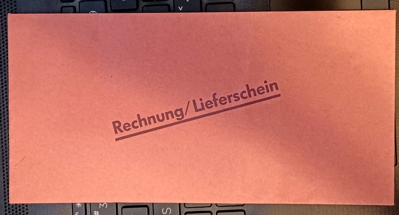 Porsche memorabilia - factory billing envelope - German - rechnung lieferschein