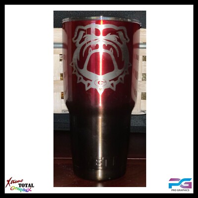 Georgia Bulldog Yeti Powder Coated Laser Engraved Stainless Steel  Tumbler