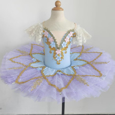 Sequins Purple Professional Ballet Tutu Adult Kid Ballerina Costume Pancake Tutu
