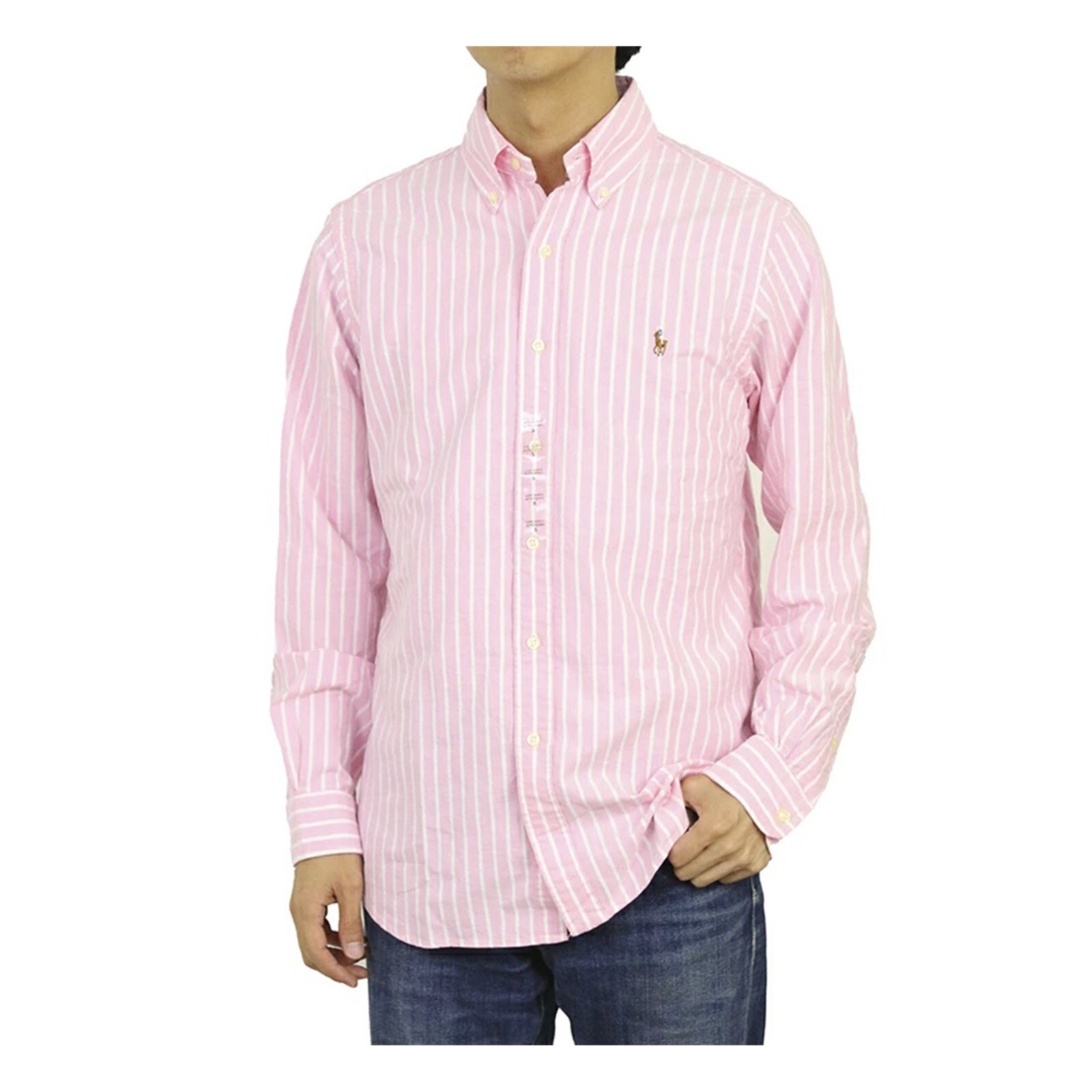 Рубашка в полоску Polo Ralph Lauren классического покроя с длинным рукавом и пуговицами - Розовый -