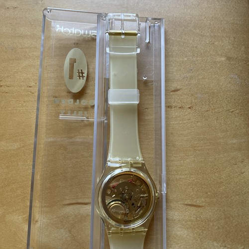 Swatch Golden Jelly Members Only 1990 NEW IN CASE - Picture 3 of 9