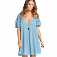 Show me your Mumu disick blue moon chiffon dress sz small