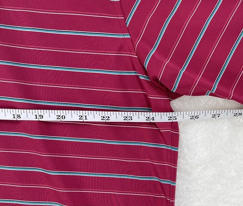 Pebble Beach Performance Men's Size XXL Red Striped Short Sleeve Polyester Polo - Picture 7 of 9