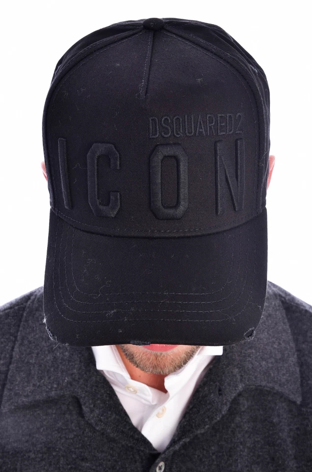Dsquared2 Icon Baseballcap Cap Kappe Basebalkappe Cult Hat Hut Black Black Bnwt