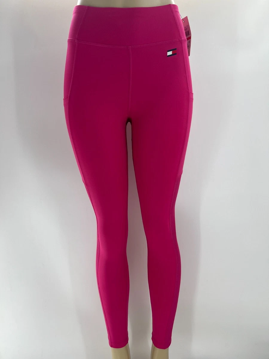 Tommy Hilfiger Sport Women Leggings Full Length High Rise Hot Pink NWT Free  Ship