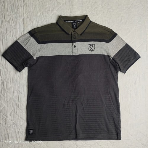 Mens West Ham United FC Polo T-Shirt Black Size X Large XL Official Merchandise