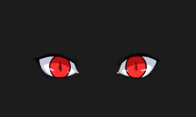 Anime eyes kagerou daze red digital art project Custom Gaming Mat Desk
