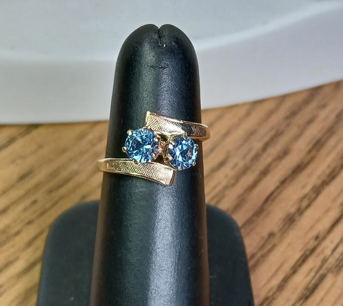 Dainty 10k Yellow Gold December Birthstone Heart Ring With CZ - Promise/Proposal Ring (Size 7.5) - View #9