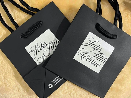 Saks Fifth Avenue Signature Shopping Bag Set of 2 Small Gift Bags