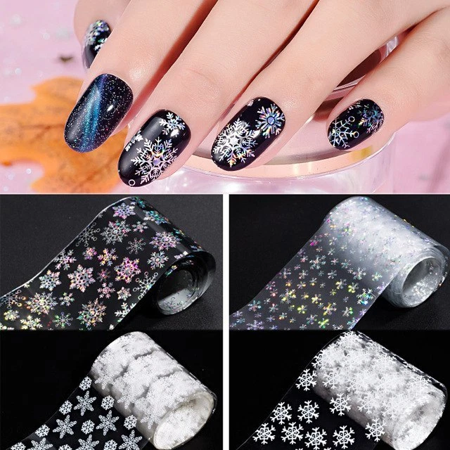 CHRISTMAS NAIL ART FOIL SNOWFLAKE SANTA TREE ANGEL NOEL STICKERS FOILS UK