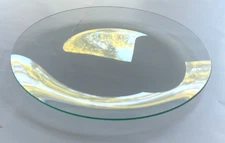 16" FLAT BOTTOM, 1" RISE, 1/8" Thick Clear Plate, for Liquid Light Show, 1" Rise