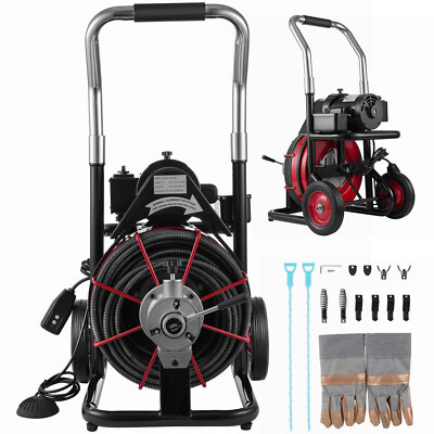 #ad 100ft x 1 2quot; Commercial Drain Cleaner Sewer Snake Drain Auger Cleaning Machine $365.91