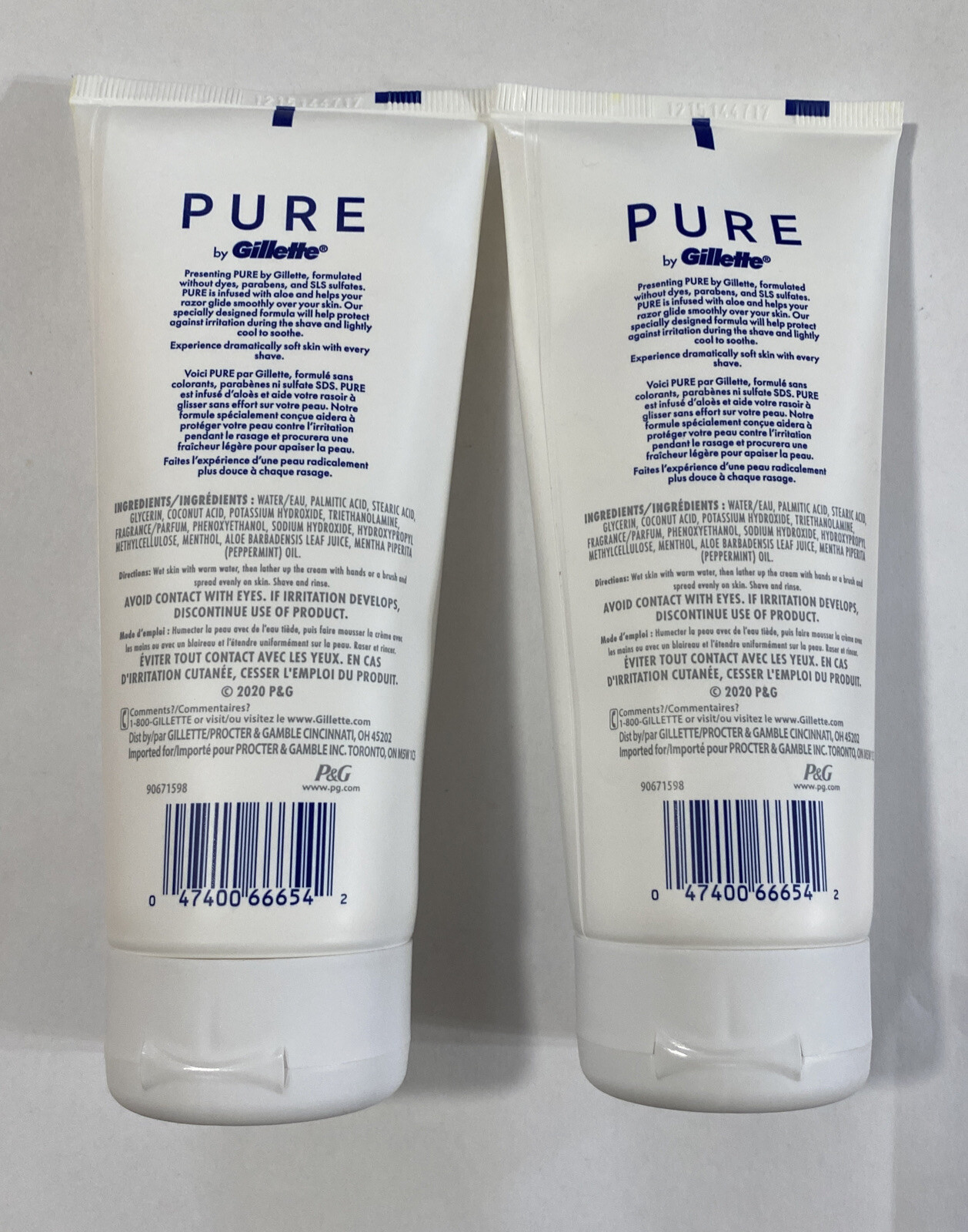 PURE by Gillette Soothing Shave Cream With Aloe For Men 6 FL OZ Each 2