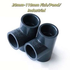 20mm-110mm Fish/Pond/Industrial PVC Tee T Piece Connector Adhesive Pipe Fittings
