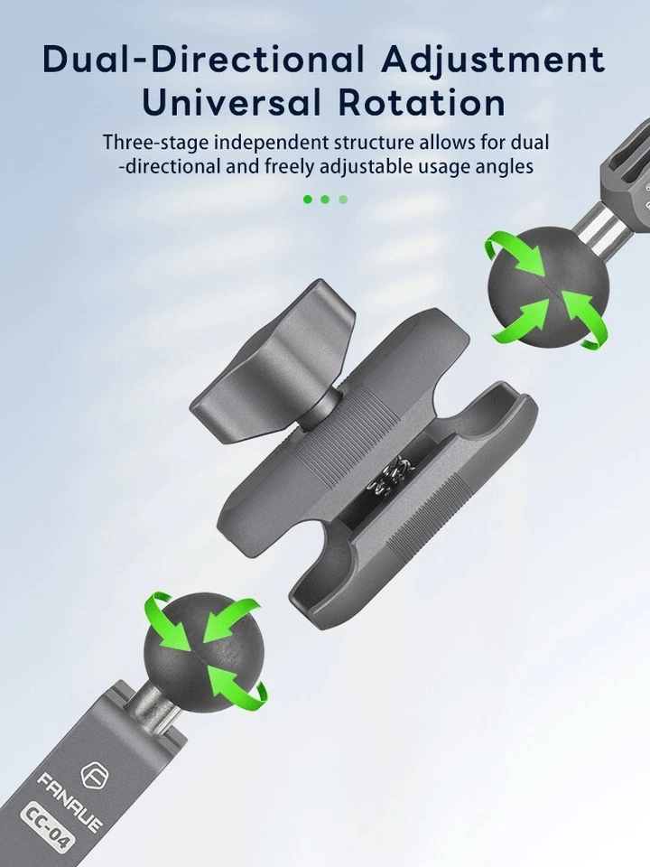 Soporte para accesorios de motocicleta FANAUE manillar soporte espejo para cámara GoPro Foto 4 de 4