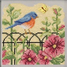 Spring Bluebird  Hibiscus by Mill Hill Buttons  Beads Spring Series