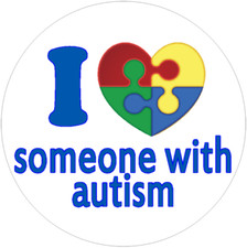 I Love Someone With Autism - 100 Pack Circle Stickers Decals 3" x 3"
