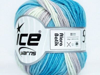 8-Skein Lot Alara Batik Yarn light cotton blue mint green grey