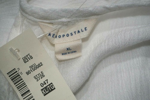 Aeropostale Embroidered Floral White Pullover Boho Gypsy Top Size XL - Picture 6 of 6